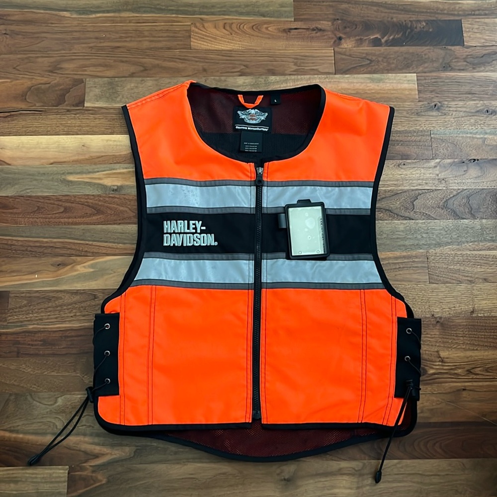 Harley Davidson men’s Hi-Vis orange riding vest